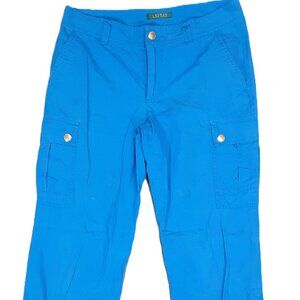Ralph Lauren Woman's Size 6 Cargo Pants, Blue, Sm White spots as seen in photo